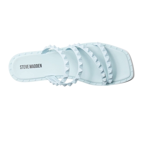 Steve Madden Women Skylar Baby blue Strappy Flats Sandals shoes sz 10 - Picture 1 of 11